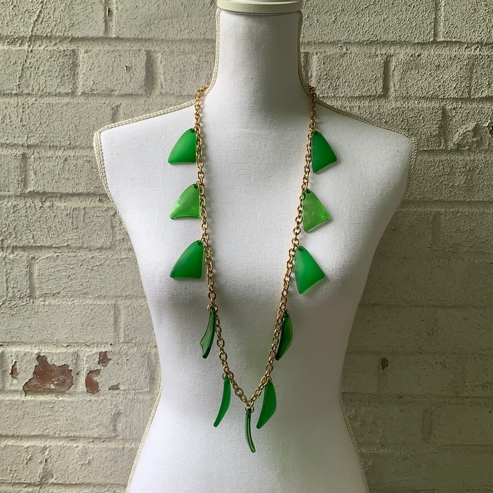 Gold-chain and “Seaglass” Charm Necklace🌊